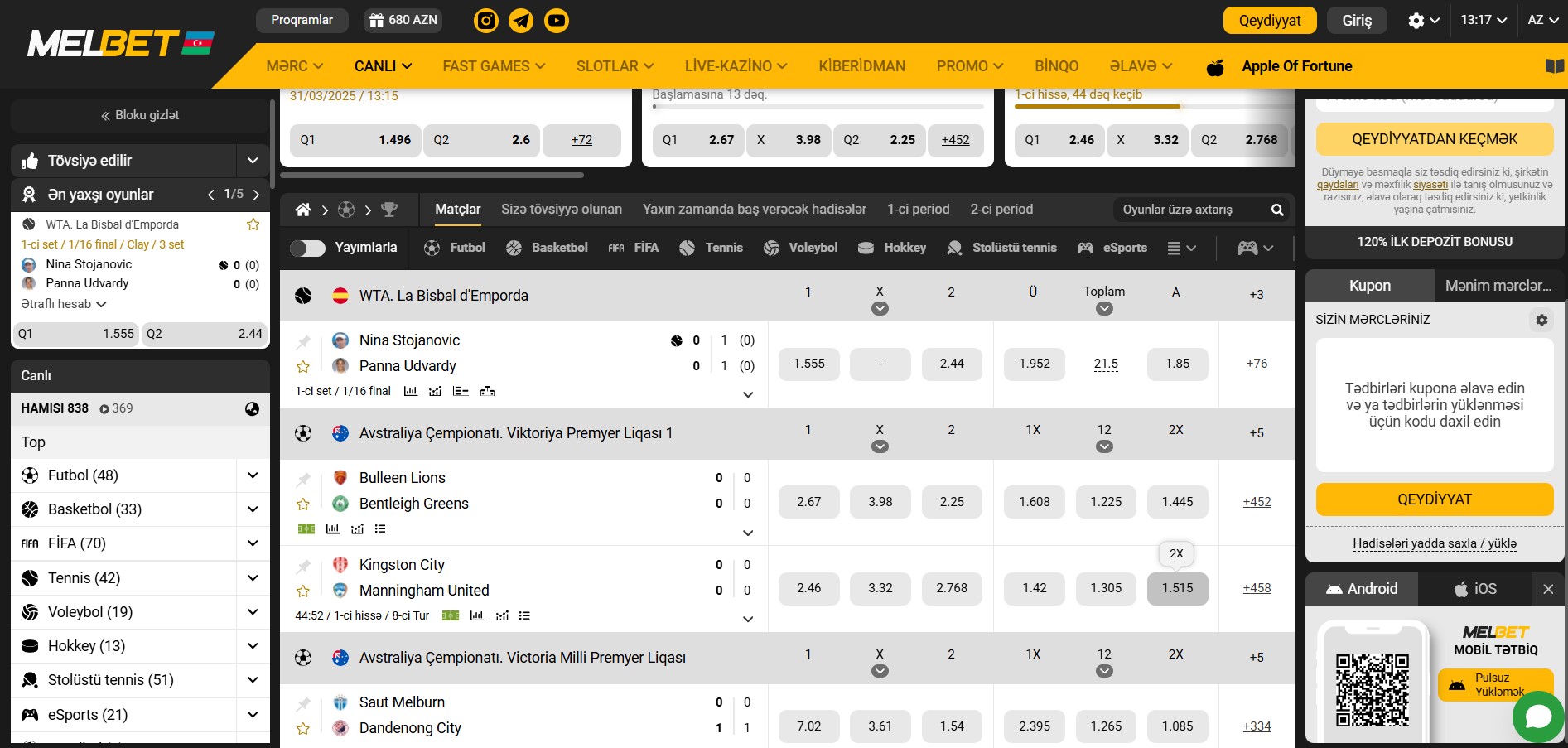MelBet canlı mərc